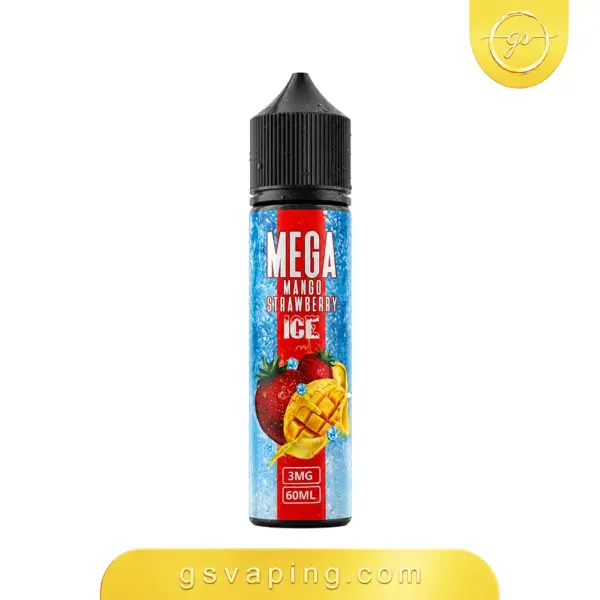نكهة ميجا مانجو فراولة ايس 3مج فيب 60مل - Mega Mango Strawberry Ice E-Liquid 60ml نكهة ميجا مانجو فراولة ايس 3مج فيب شيشة الكترونية الكويت Mega Mango Strawberry Ice 60ml