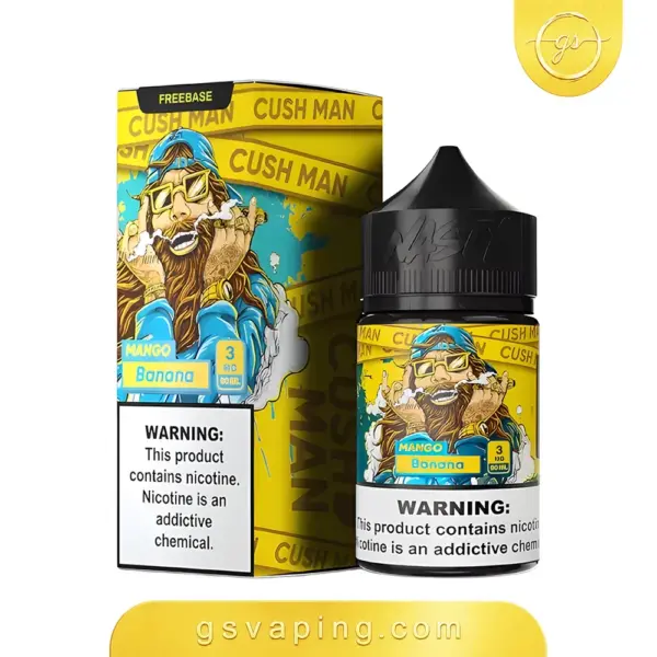 نكهة ناستي كوشمان مانجو موز 3مج فيب 60مل - Nasty Cushman Mango Banana E-Liquid 60ml نكهة ناستي كوشمان مانجو موز 3مج فيب شيشة الكترونية الكويت Nasty Cushman Mango Banana 60ml