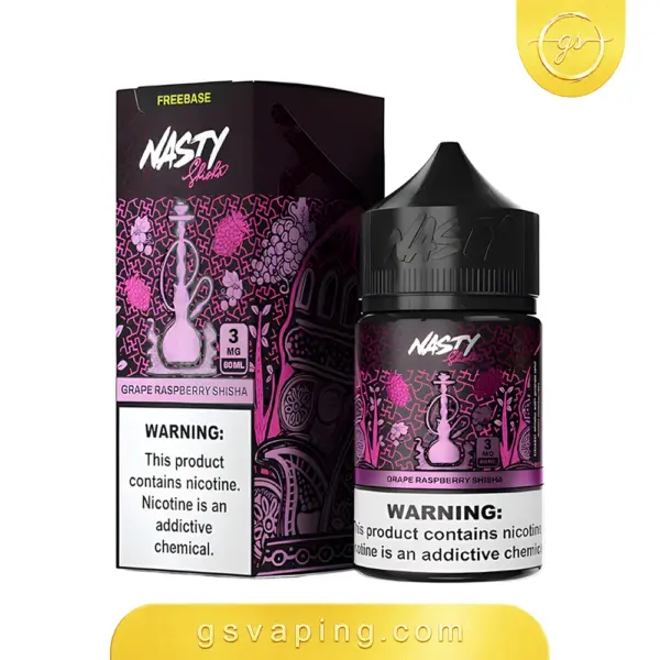 نكهة ناستي شيشة عنب توت 3مج فيب 60مل - Nasty Shisha Grape Raspberry E-Liquid 60ml نكهة ناستي شيشة عنب توت 3مج فيب شيشة الكترونية الكويت Nasty Shisha Grape Raspberry 60ml