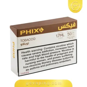بودات فيكس توباكو 4 بودات سعة 1.7 مل بتركيز 50 مج سولت نيكوتين علبة بودات فيكس توباكو بنكهة التبغ الكلاسيكي 4 بودات سعة 1.7 مل بتركيز 50 مج من متجر جلف سيرفس فيب الكويت
