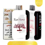 سحبة جاهزة رايب فيب 20000 سحبة بشاشة ذكية وبطارية 800 مللي أمبير علبة سحبة جاهزة رايب فيب 20000 سحبة بنكهة معبأة 20 مل وشاشة ذكية من متجر GSVAPING الكويت