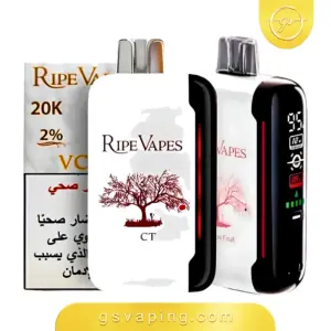 سحبة جاهزة رايب فيب 20000 سحبة بشاشة ذكية وبطارية 800 مللي أمبير علبة سحبة جاهزة رايب فيب 20000 سحبة بنكهة معبأة 20 مل وشاشة ذكية من متجر GSVAPING الكويت