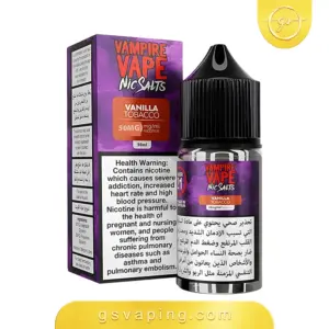 نكهة بنك مان فانيليا توباكو سولت 30 مل - Vampire Vape Vanilla Tobacco Nic Salt عبوة نكهة بنك مان فانيليا توباكو سولت نيكوتين 30 مل بتركيز 20 مج و 50 مج من متجر GSVAPING الكويت