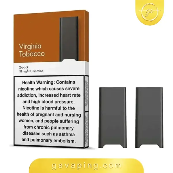 بودات جول 2 فرجينيا توباكو JUUL2 Virginia Tobacco — بودان سعة 1.2 مل بتركيز 18 مج علبة بودات جول 2 فرجينيا توباكو الجاهزة مع بودين بتركيز 18 مج من متجر GSVAPING الكويت