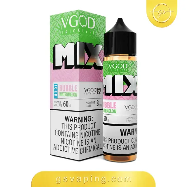 نكهة في جود ميكس بابل رقي ايس 60 مل - نكهة شيشة VGOD Mix Bubble Watermelon Iced عبوة نكهة في جود ميكس بابل رقي ايس 60 مل بتركيز 3 مج، نكهة شيشة من خط VGOD Mix، من متجر GSVAPING الكويت