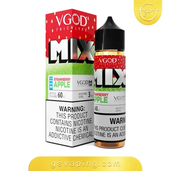 نكهة في جود ميكس فراولة تفاح ايس 60مل فيب - VGOD Mix Strawberry Apple Iced 60ml زجاجة نكهة في جود ميكس فراولة تفاح ايس 60مل فيب من خط في جود ميكس - من متجر GSVAPING الكويت