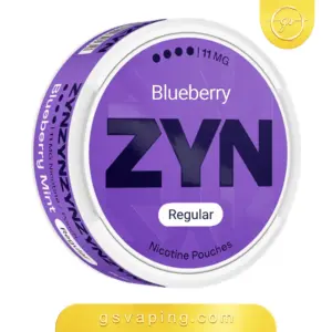 أكياس نيكوتين زين بلوبيري 11 ملغ - ZYN Blueberry Nicotine Pouches علبة أكياس نيكوتين زين بلوبيري 11 ملغ بنكهة التوت الأزرق مع لمسة نعناع، أكياس بيضاء بدون تبغ، من متجر GSVAPING الكويت